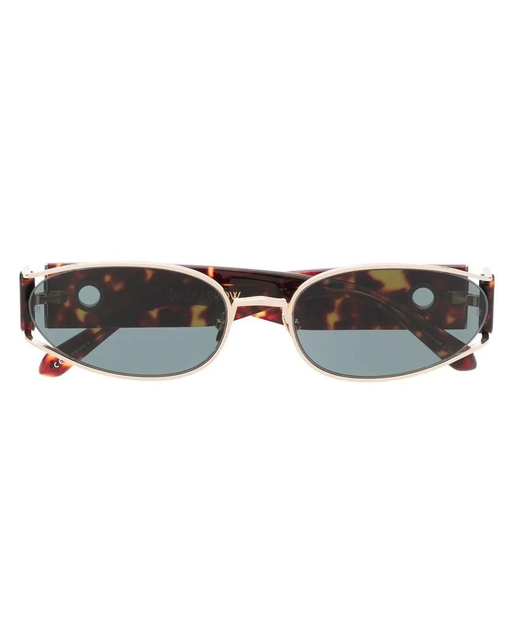 Linda Farrow Brown Shelby Sunglasses In Shell/green