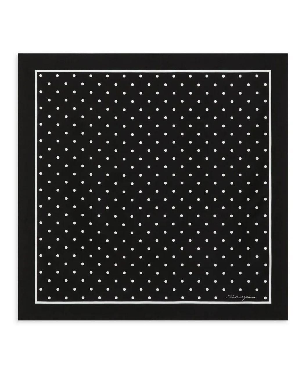 Dolce & Gabbana Black Polka-Dot Silk Scarf
