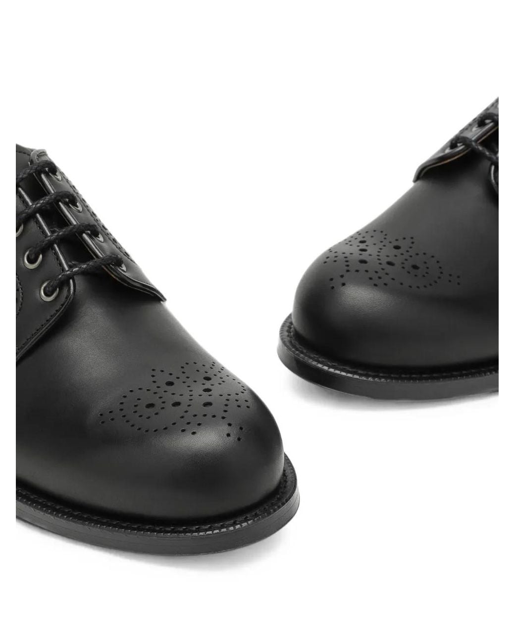 Church's Black Brogue-Detail Calf Leather Derby Shoes for men