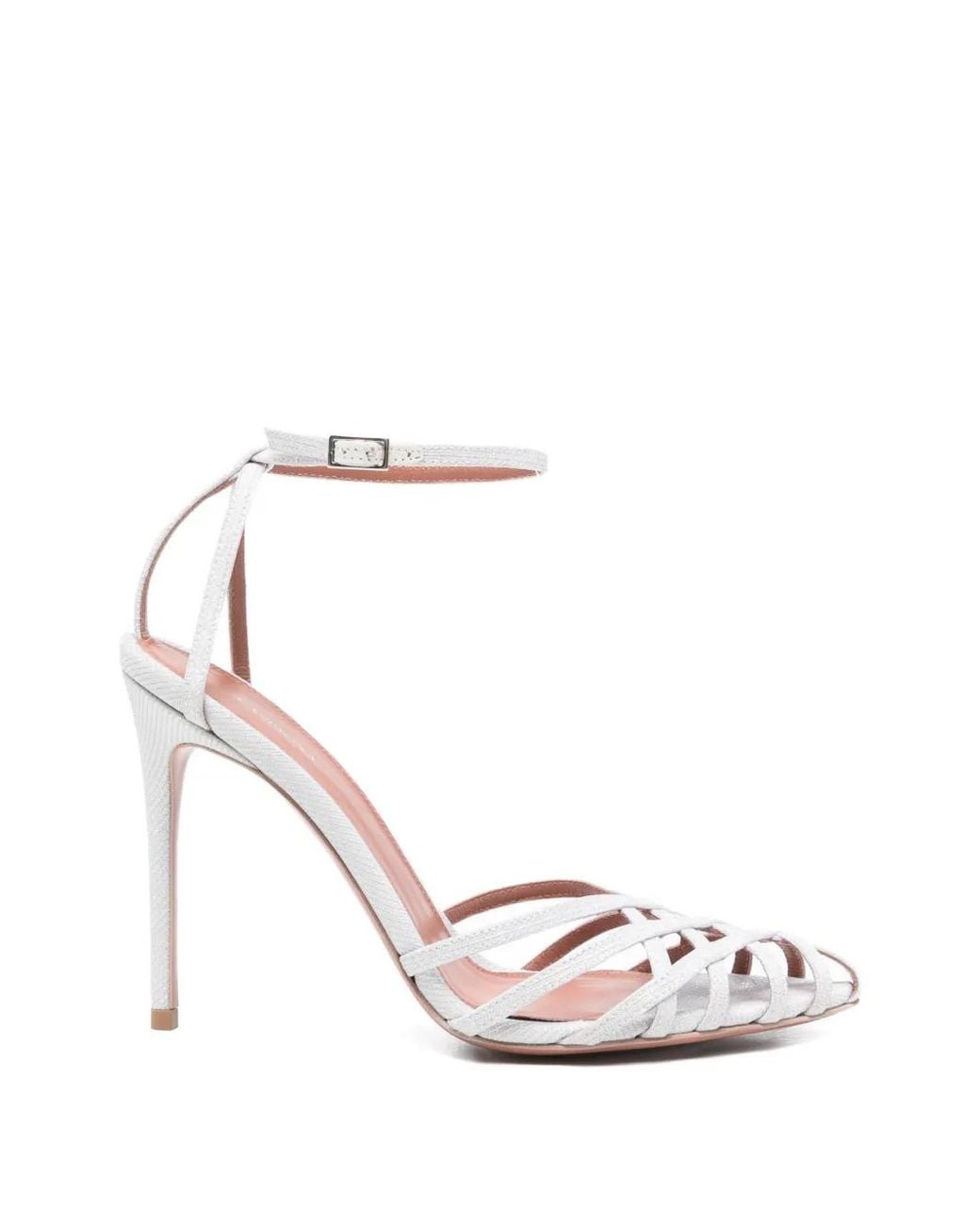 Castagna White Miami Woven-Strap Sandals