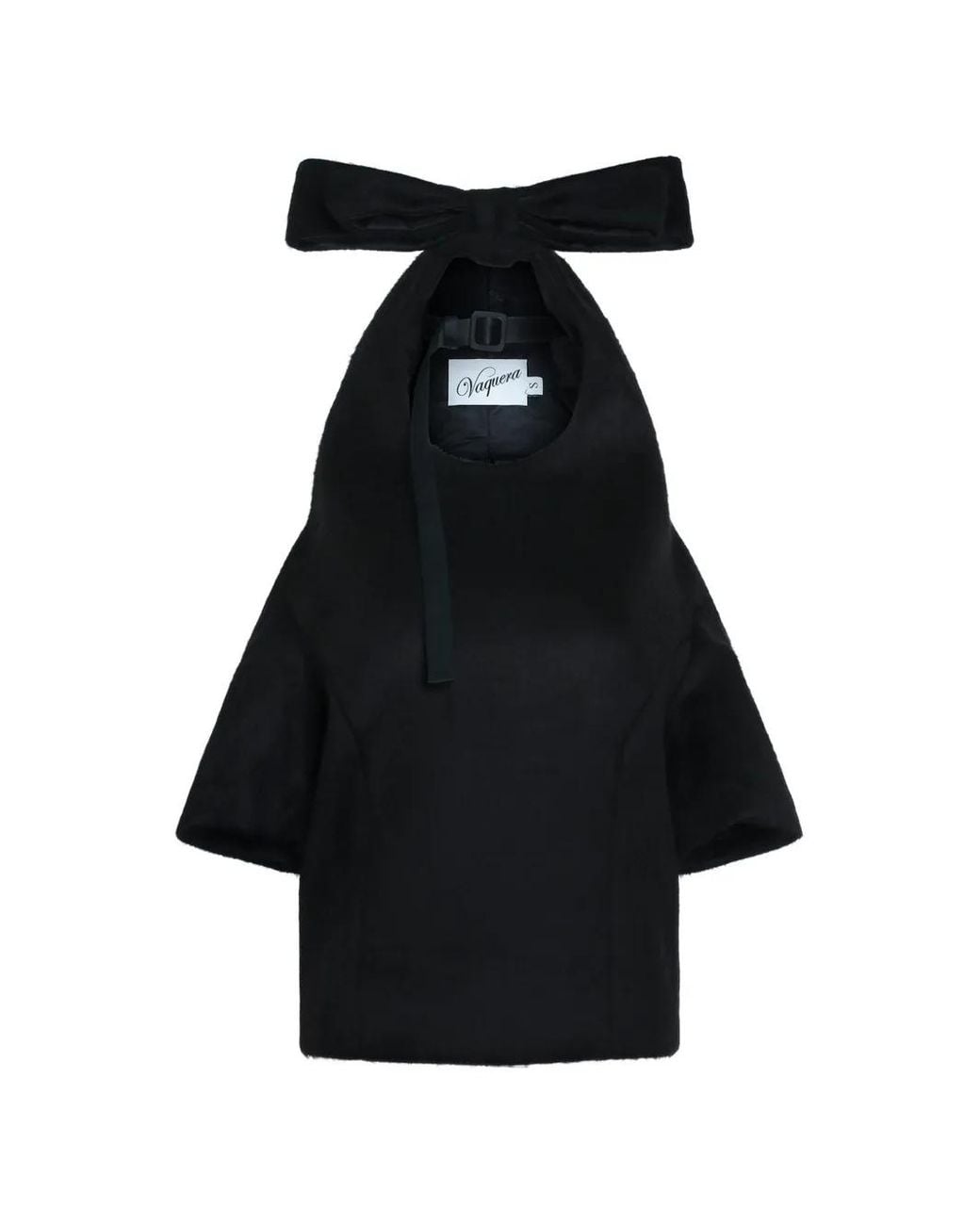 VAQUERA Black Bow-Detail Top