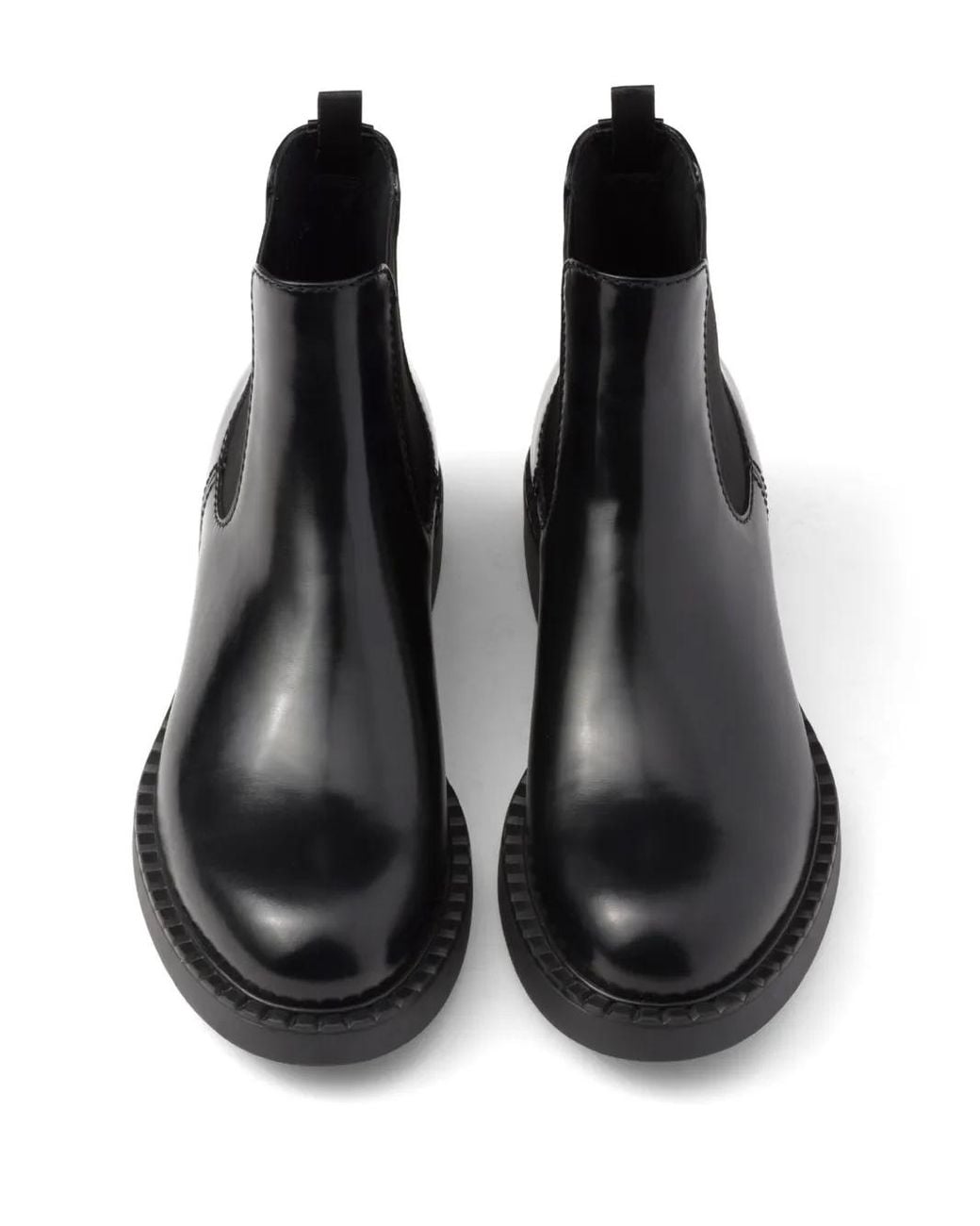 Prada Black Brushed-Finish Chelsea Boots for men