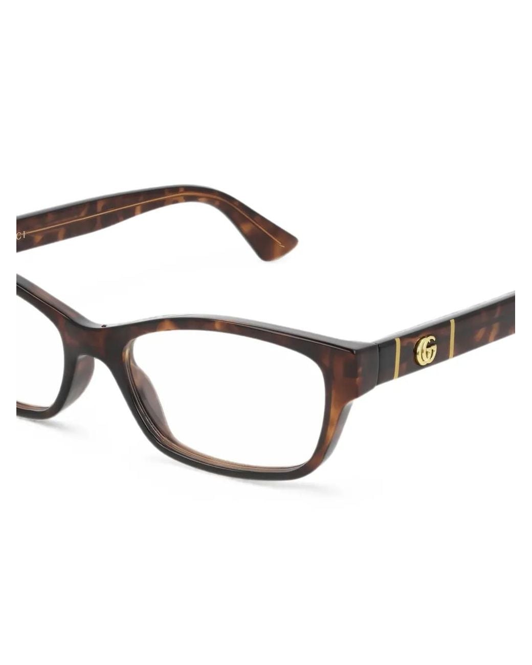 Gucci White Lunettes De Vue À Effet Écaille De Tortue Gg