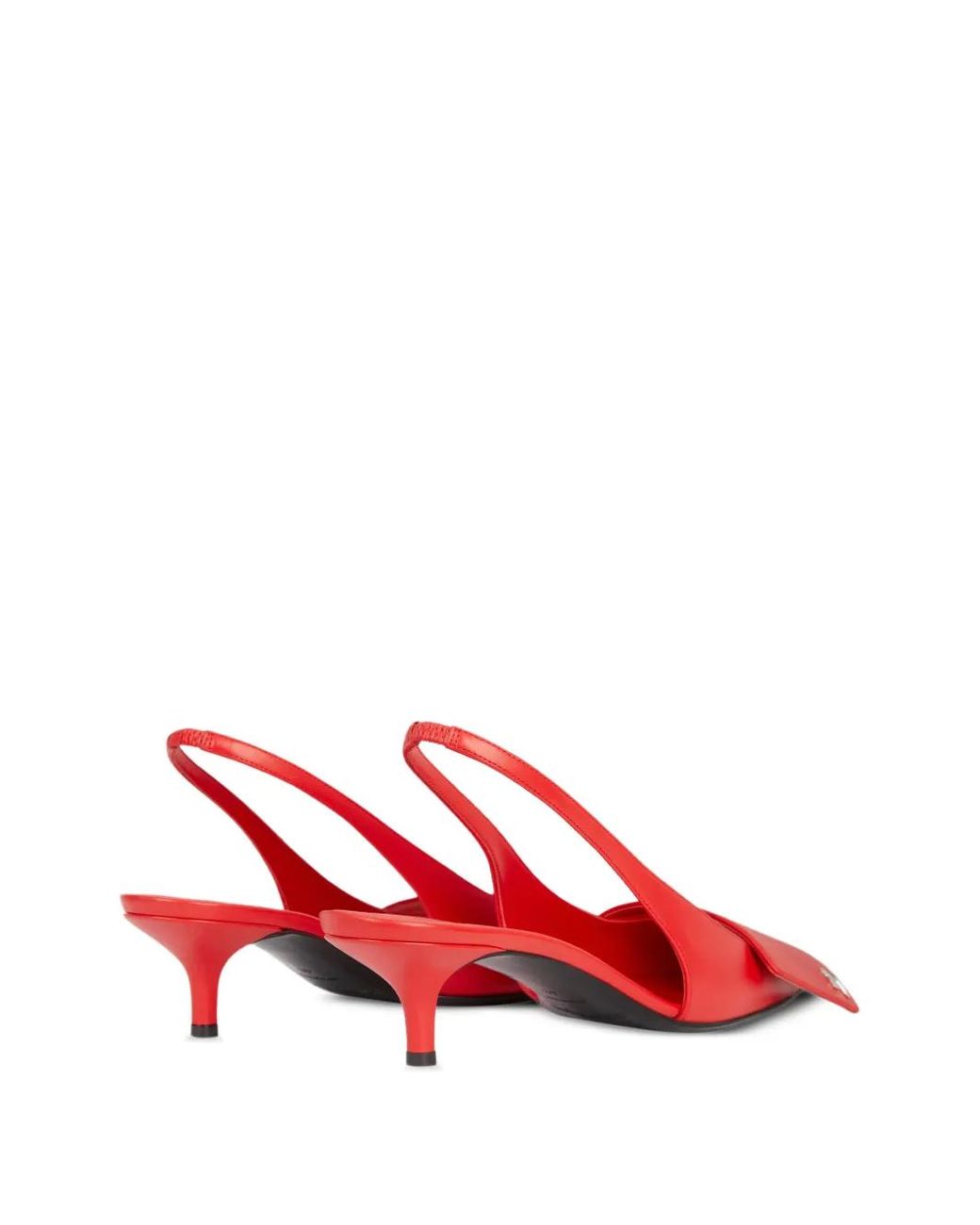 Courreges Red Fold Leather Slingbacks