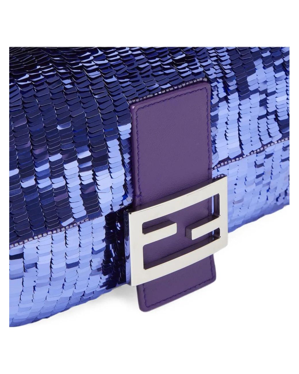 Fendi Blue Baguette 26424 Sequinned Bag