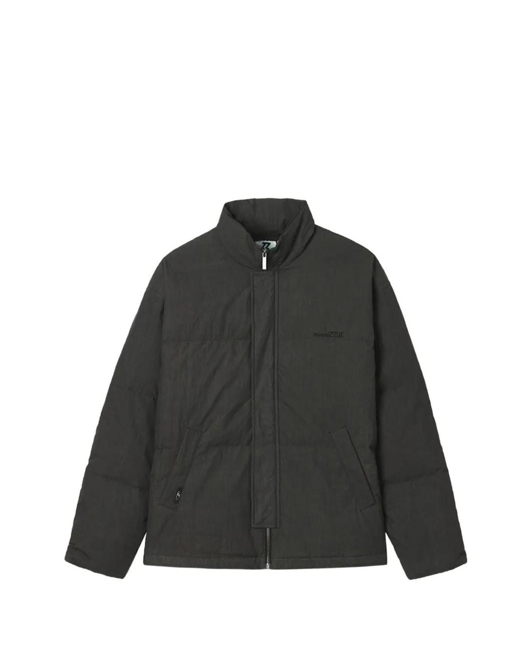 Izzue Black Quilted High-Neck Jacket for men