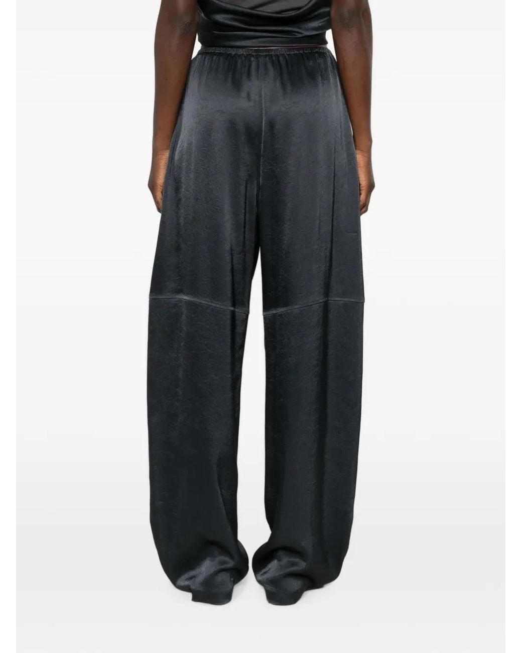 Nanushka Gray Satin-Finish Pallazzo Pants