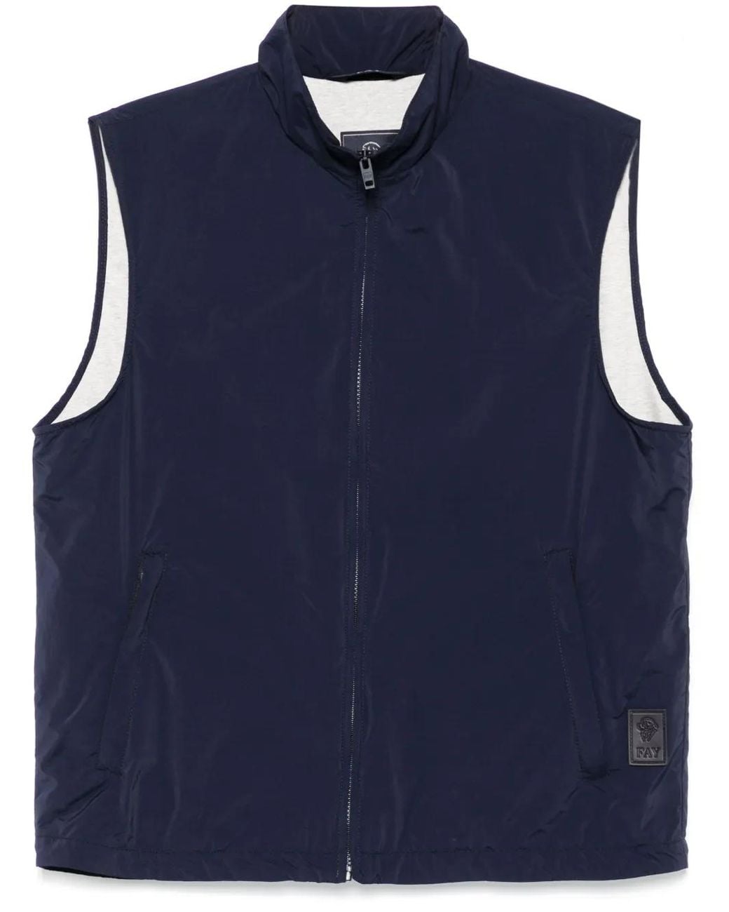 Fay Blue Logo-Patch Gilet for men