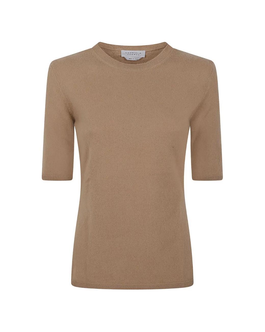 Gabriela Hearst Natural Xanthe Short-Sleeve Sweater