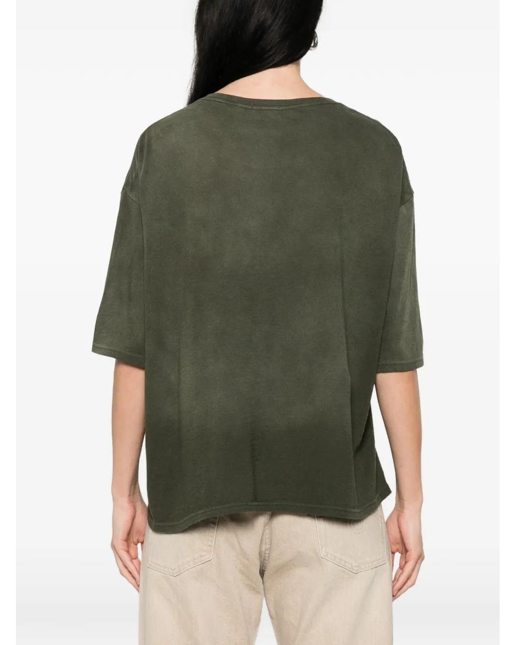 R13 Green T-Shirt À Effet Taches De Peinture