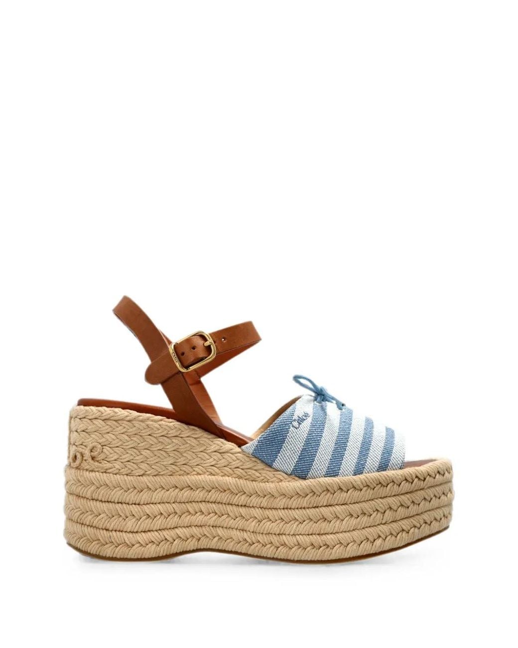 Chloé Brown Isla Wedge Espadrilles
