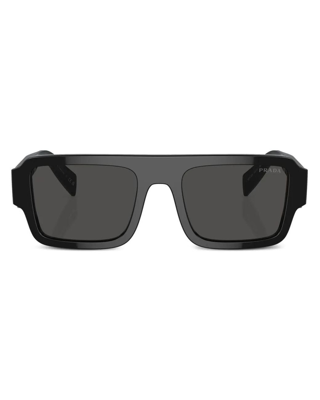 Prada Black Geometric-Frame Sunglasses for men