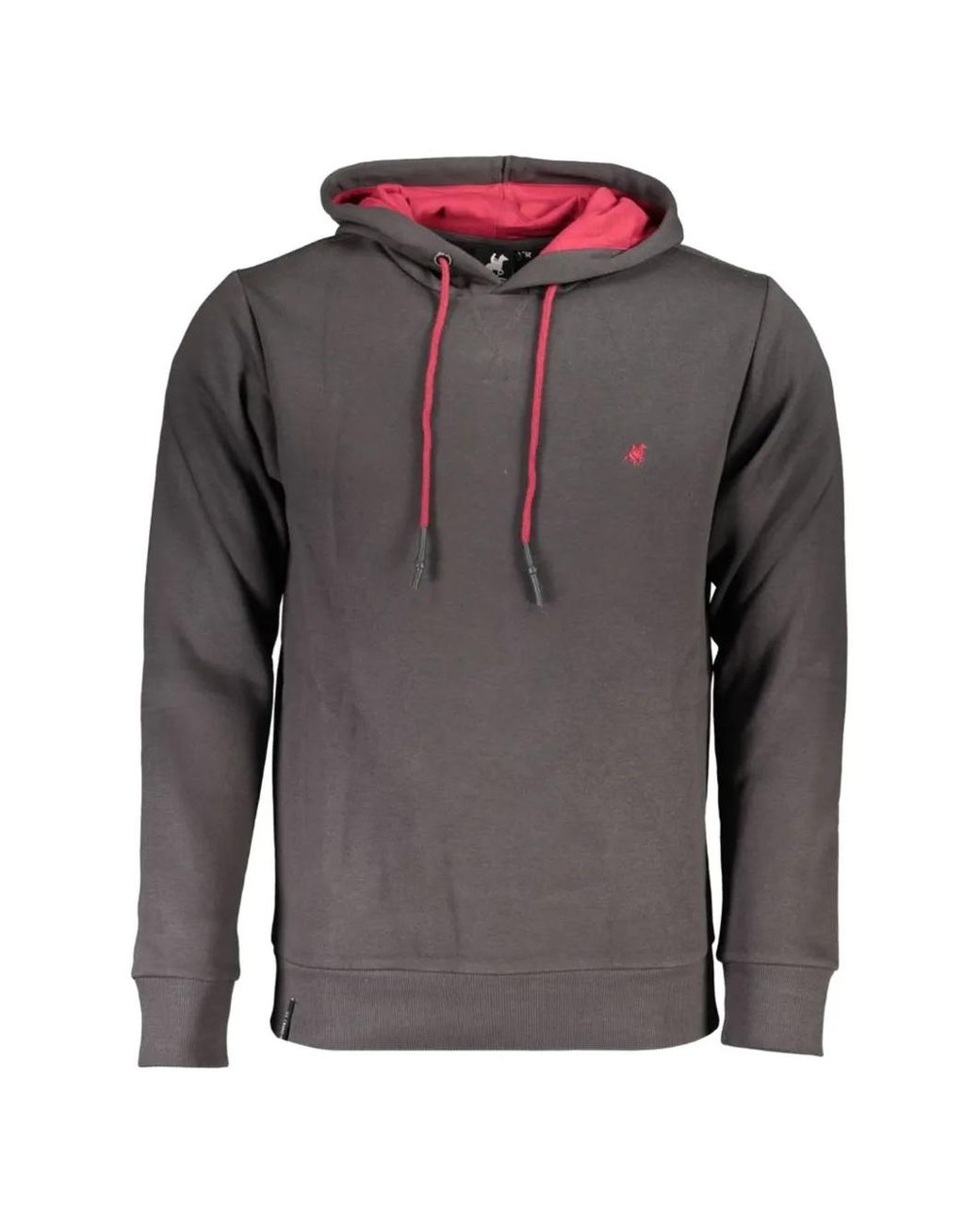 U.S. Grand Gray Embroidered-Logo Hoodie for men