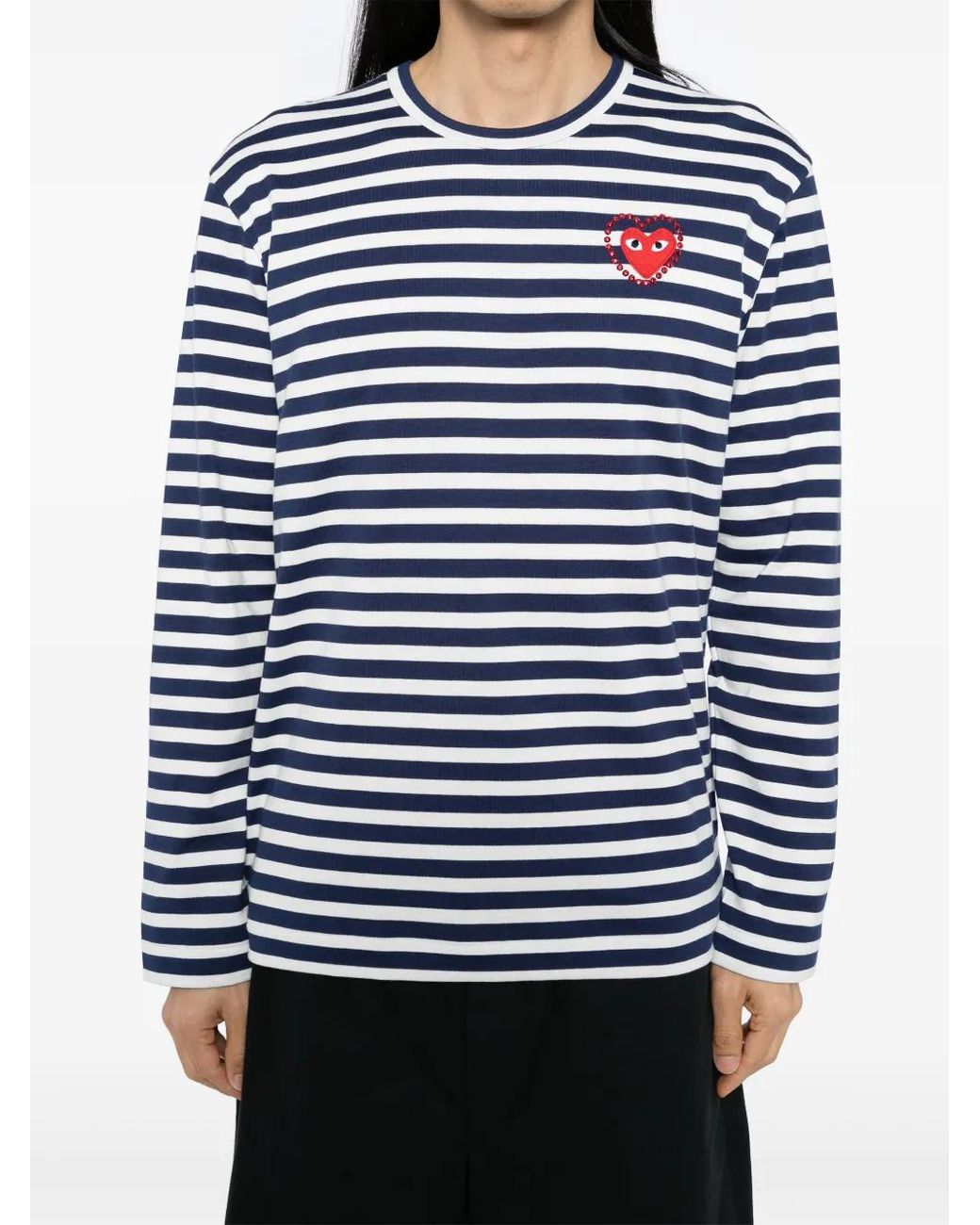 COMME DES GARÇONS PLAY Blue Stripe T-Shirt
