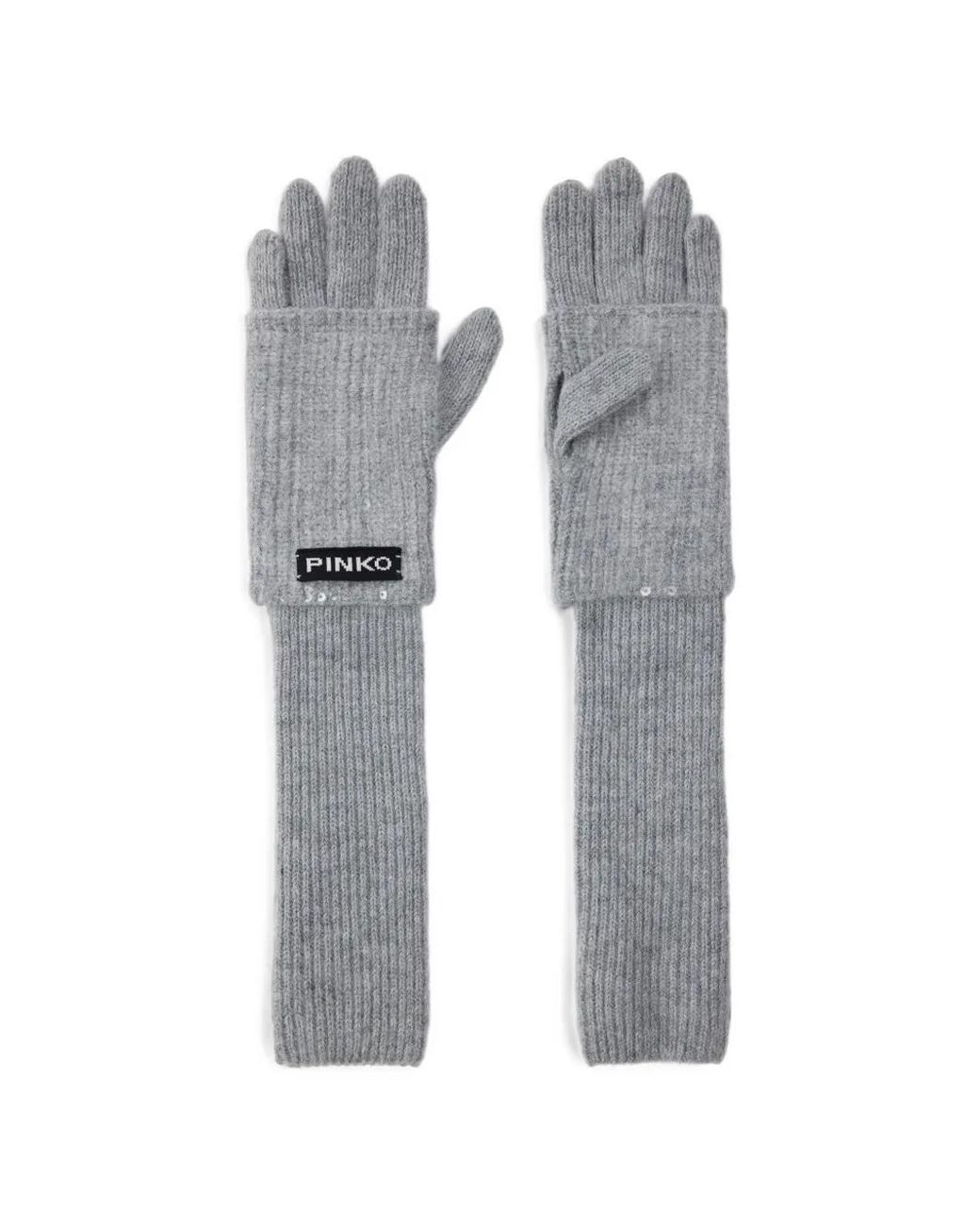 Pinko Gray Sequinned Gloves