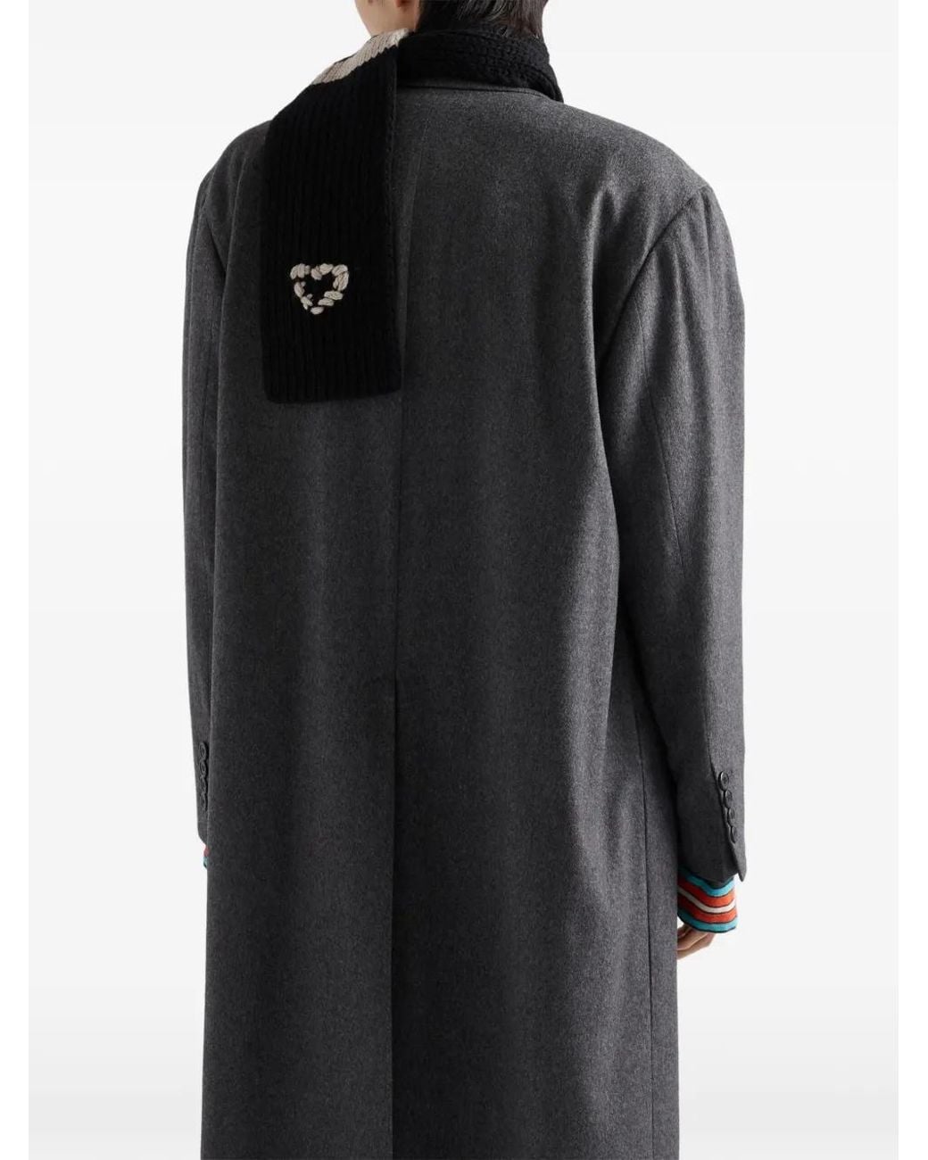 Prada Black Wool And Cashmere Scarf for men