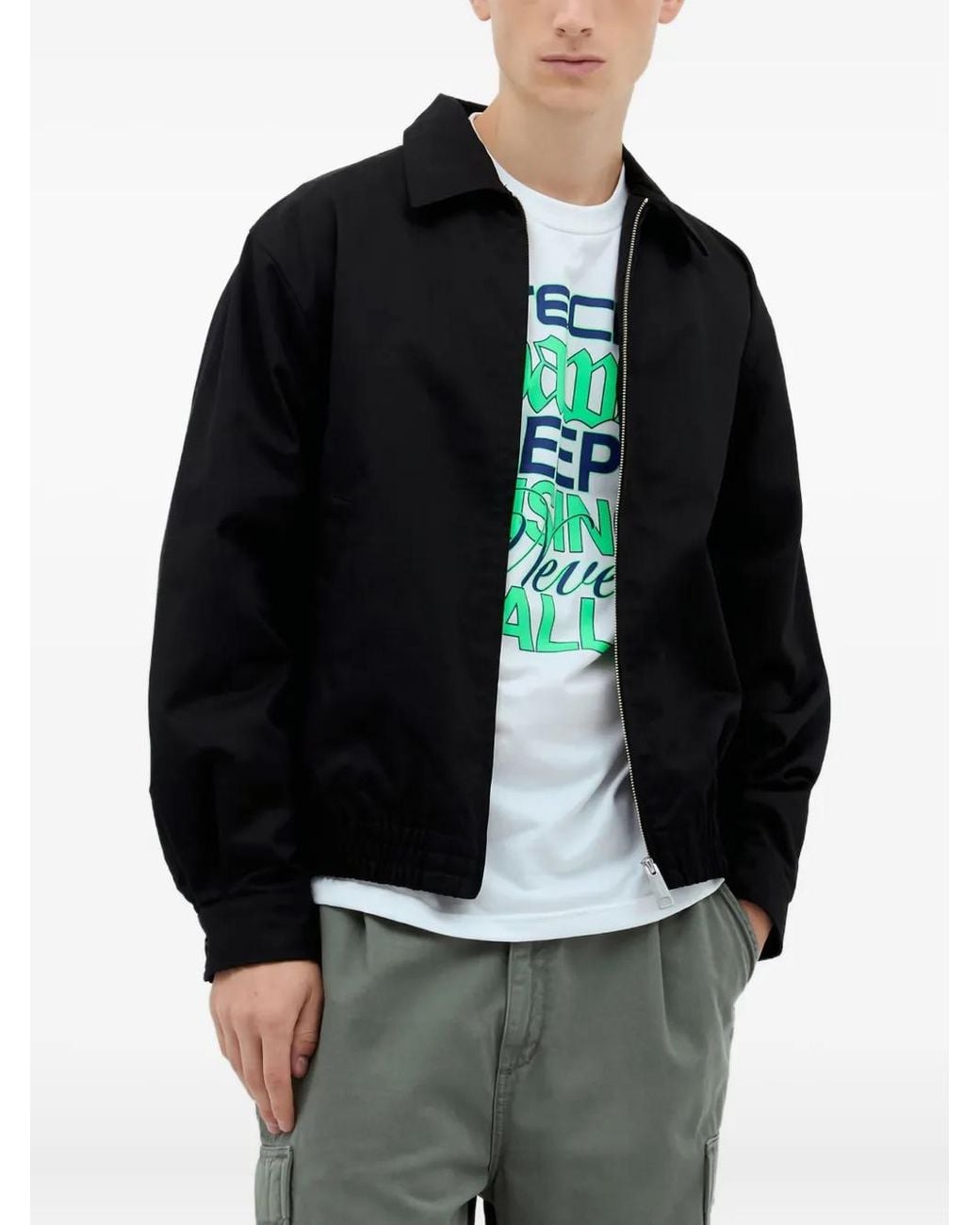 Ice & Techno Black Crew-Neck Graphic-Print T-Shirt for men