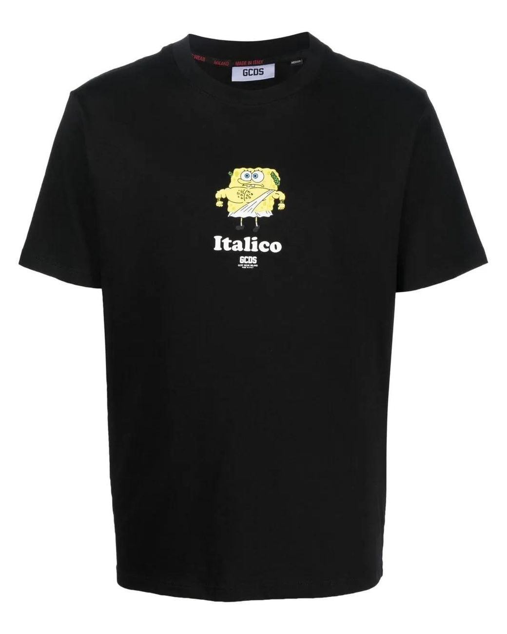 Gcds Black T-shirt With Graphic Print for men