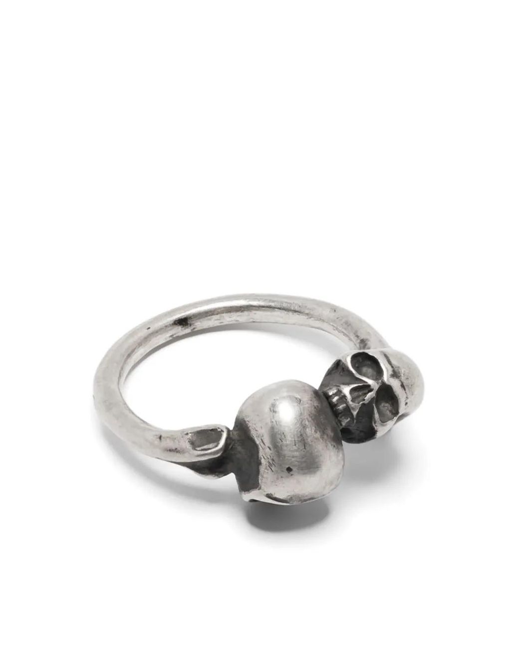 Werkstatt:münchen White Double Skull Ring