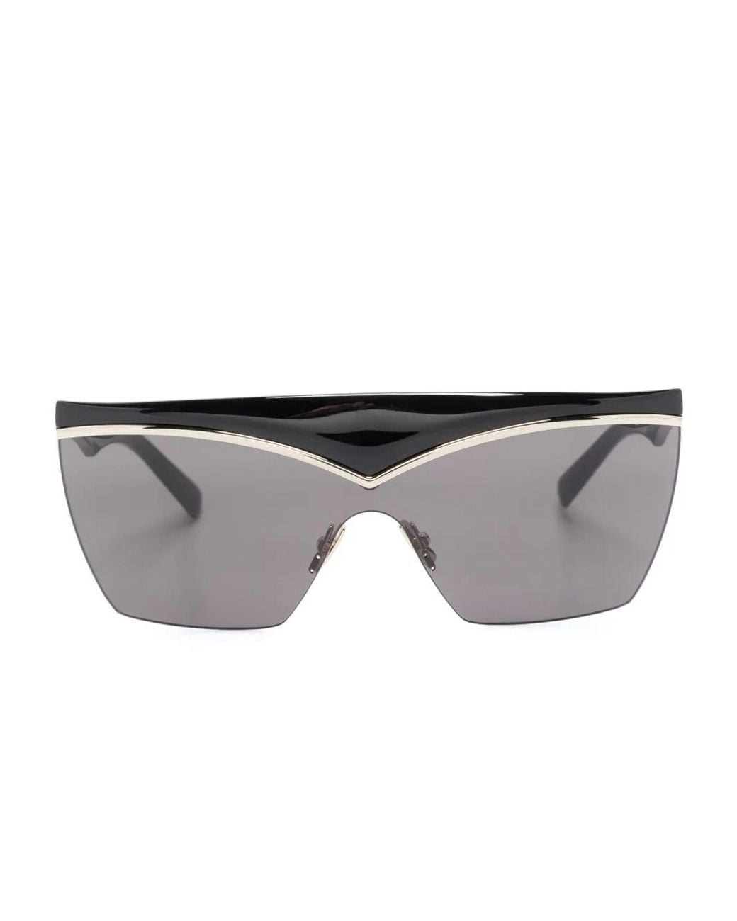 Saint Laurent Gray Sl 614 Mask Shield-Frame Sunglasses