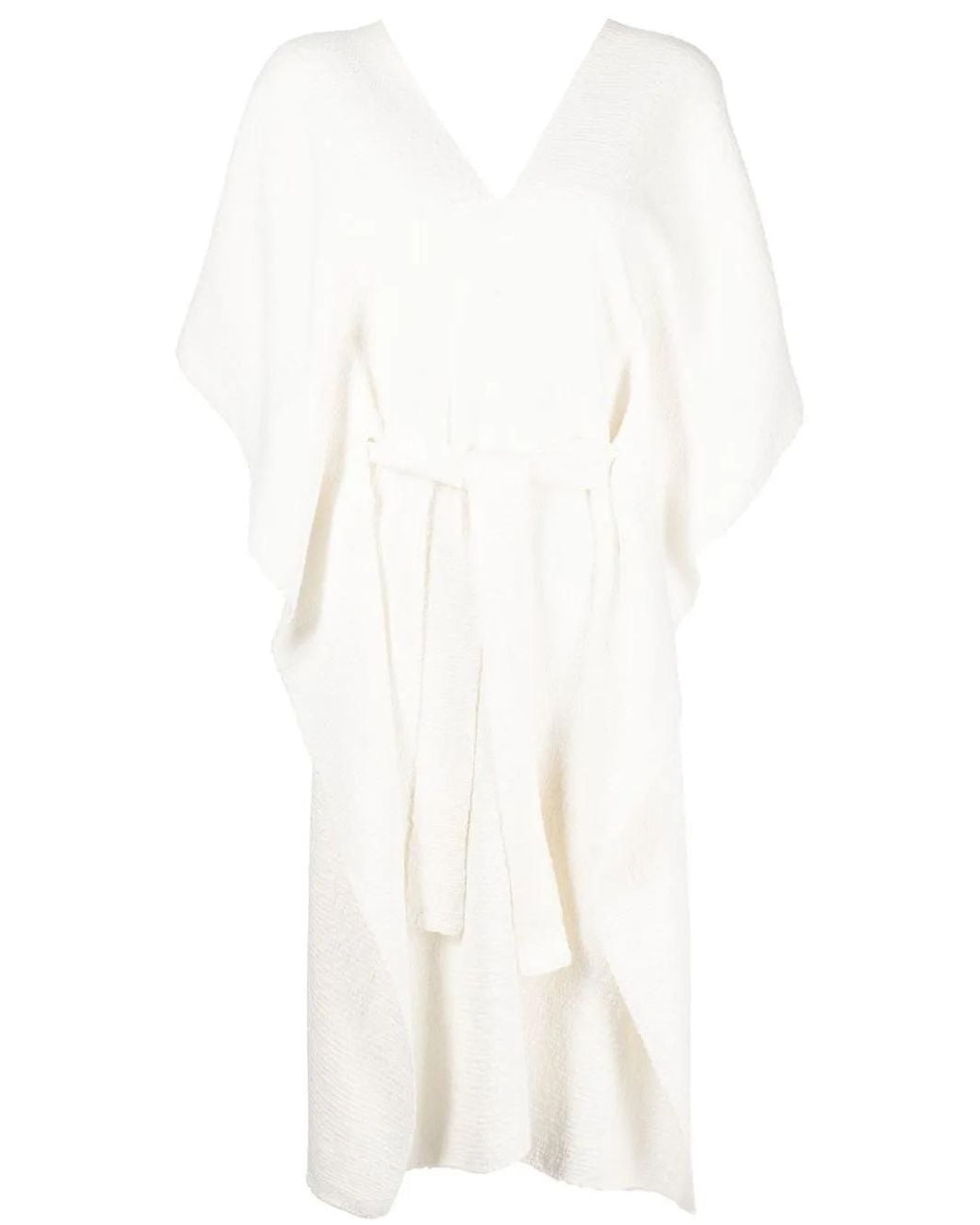Voz White V-Neck Cotton Dress