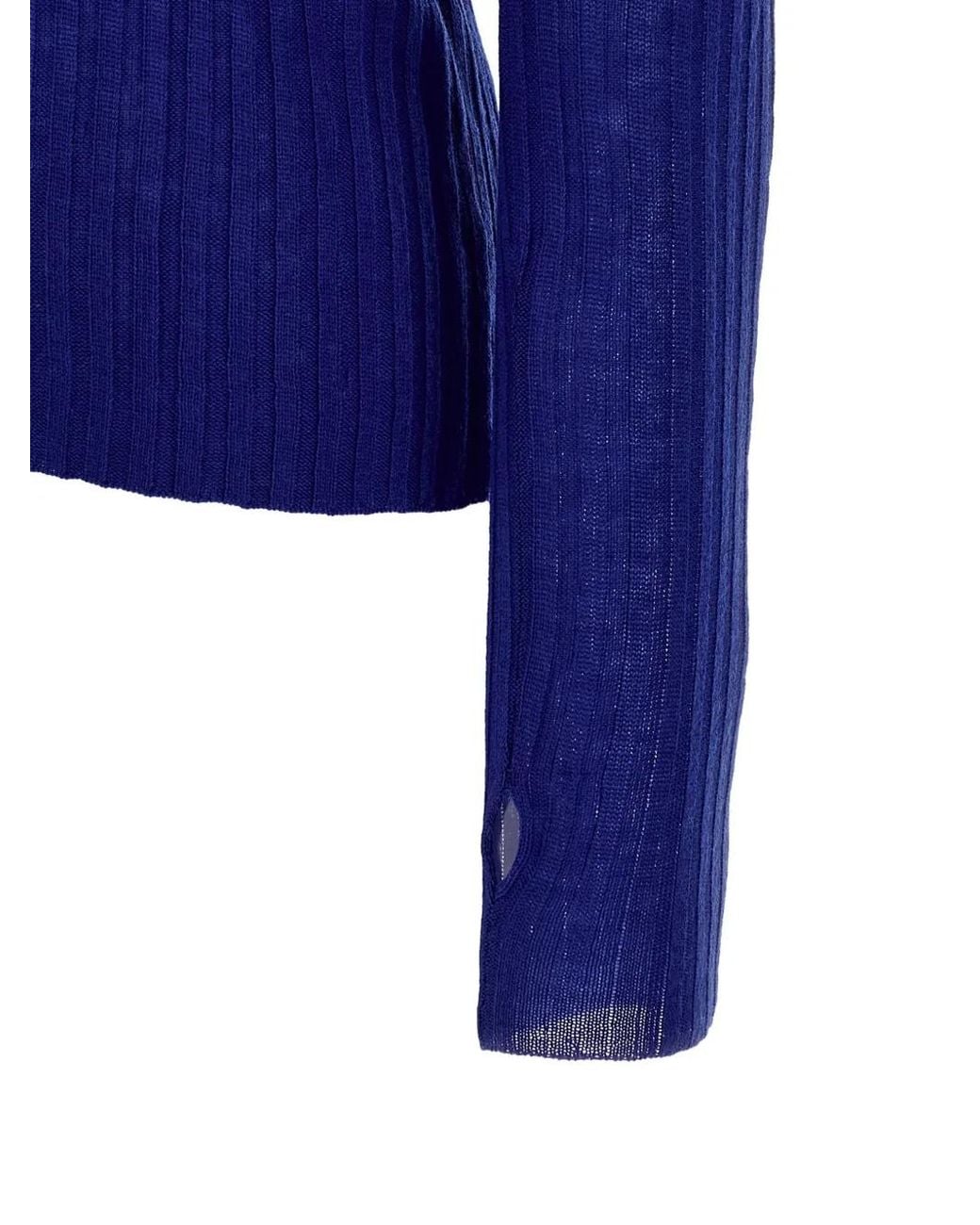Pinko Blue Gerippter Strickpullover