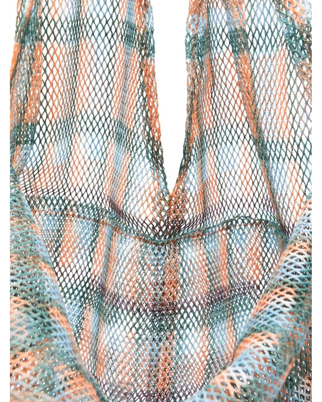 Epice Orange Udaipur Check-Pattern Tote Bag