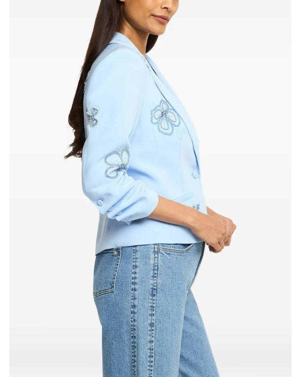 Cinq À Sept Blue Le Petit Khloe Beaded-Flowers Jacket