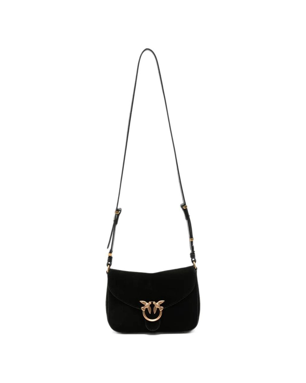 Pinko White Mini Love Bag Suede Shoulder Bag