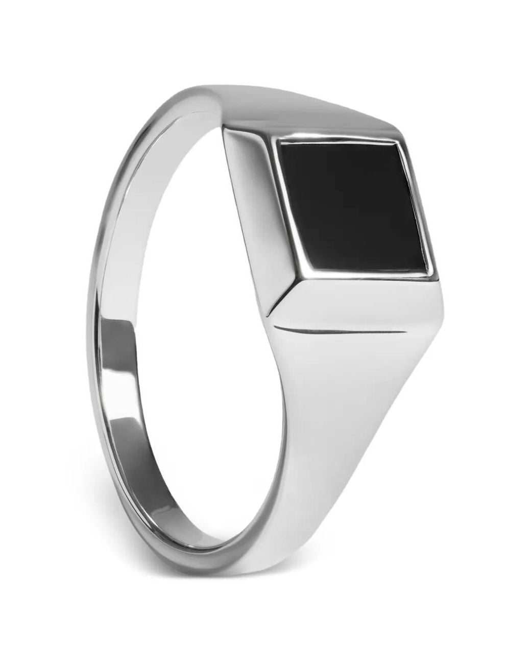 Monica Vinader Gray Square Signet Rings for men