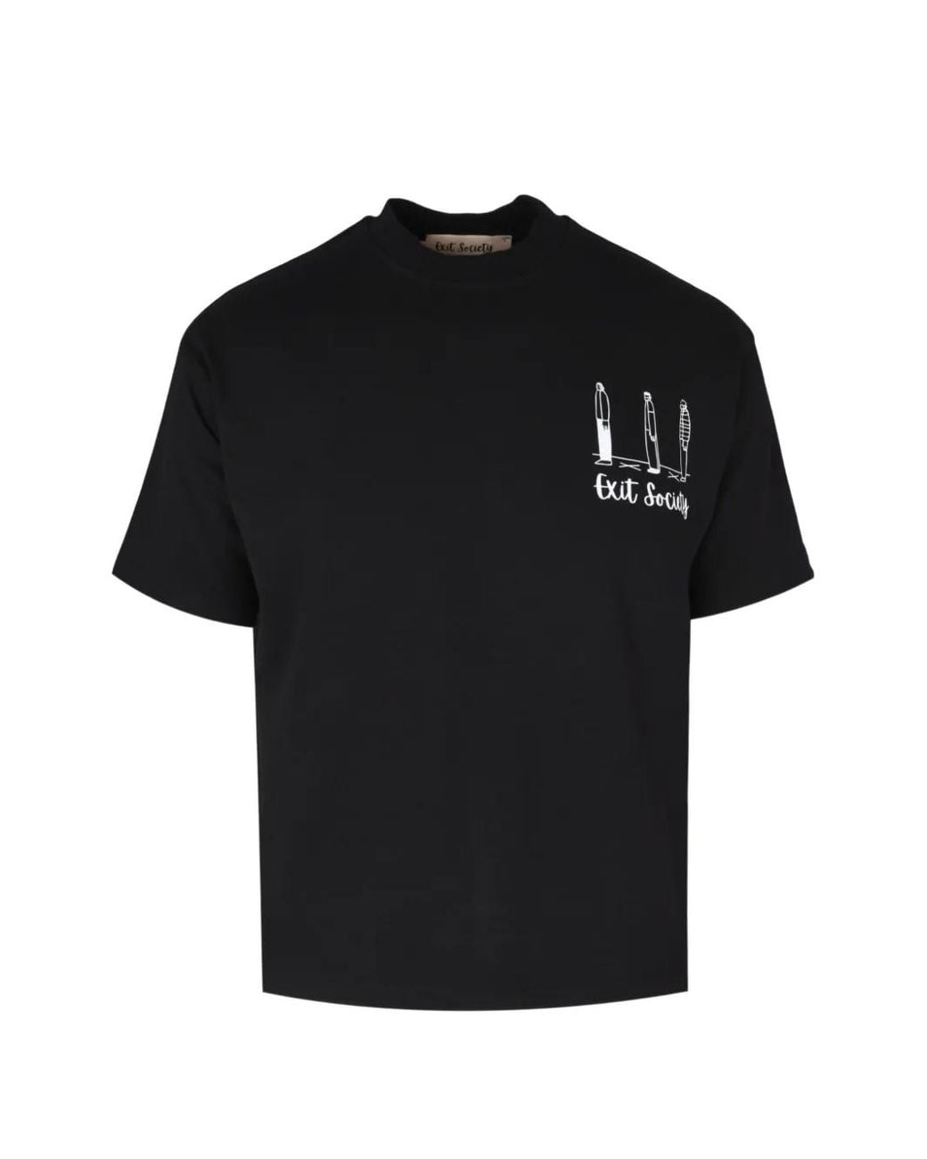Exit Society Black Graphic-Print T-Shirt for men