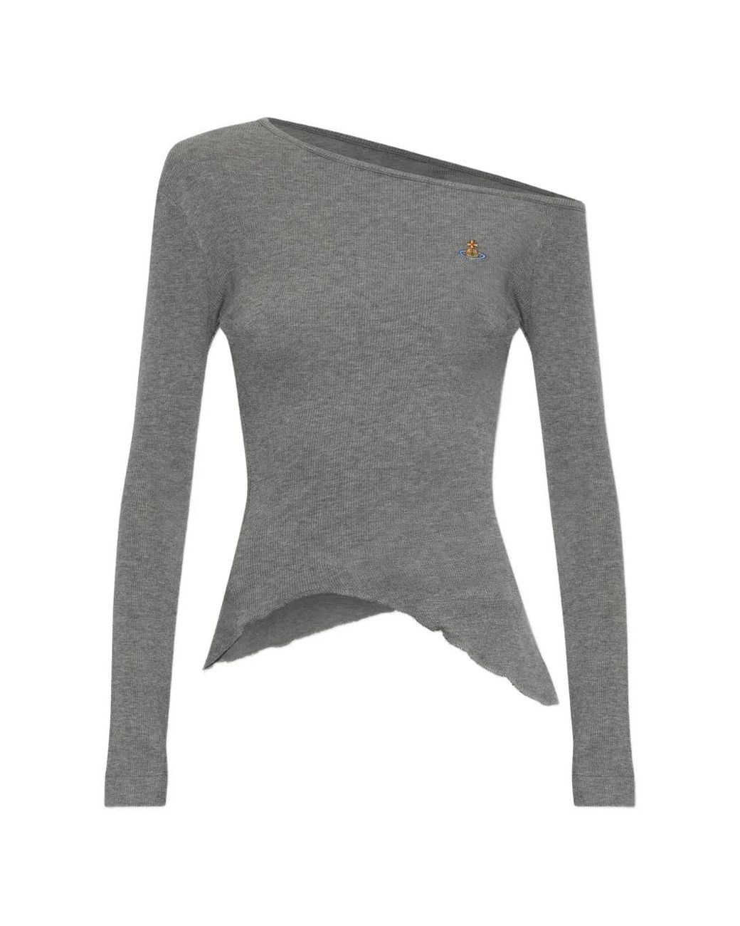 Vivienne Westwood Gray Orb-Embroidered Long-Sleeve T-Shirt