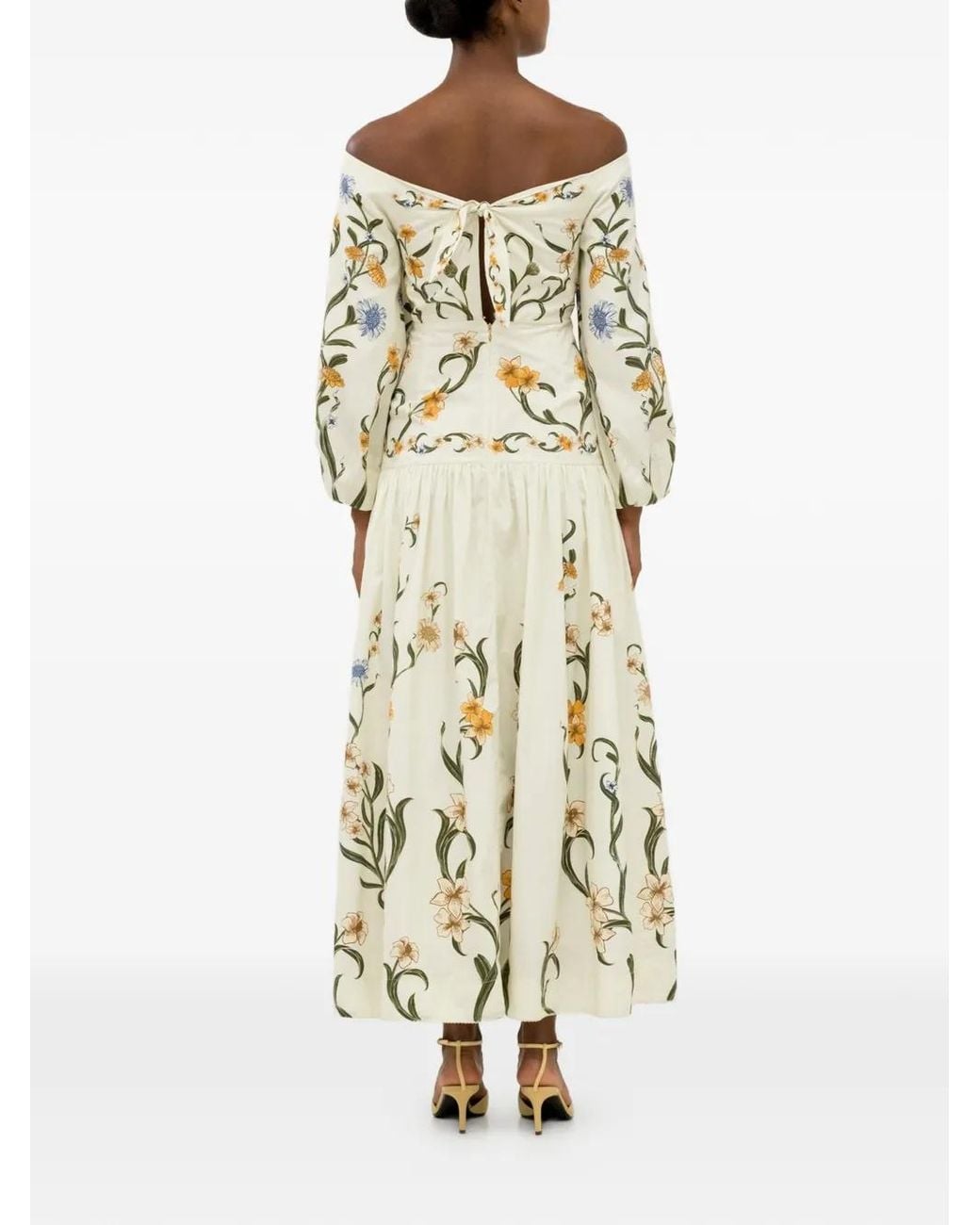 Agua Bendita White Senlis Laguna Floral Print Maxi Dress