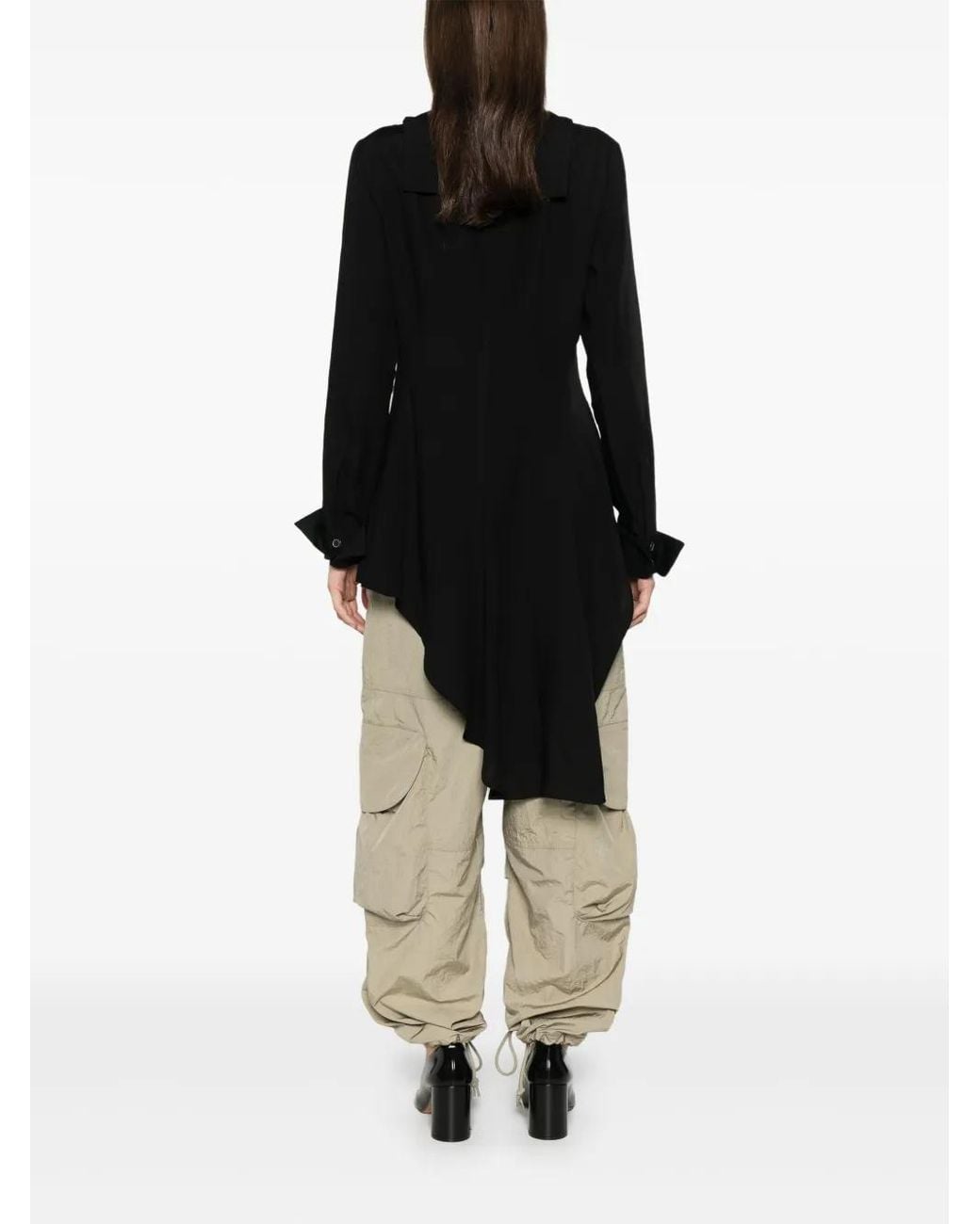 Yohji Yamamoto Black Draped Shirt