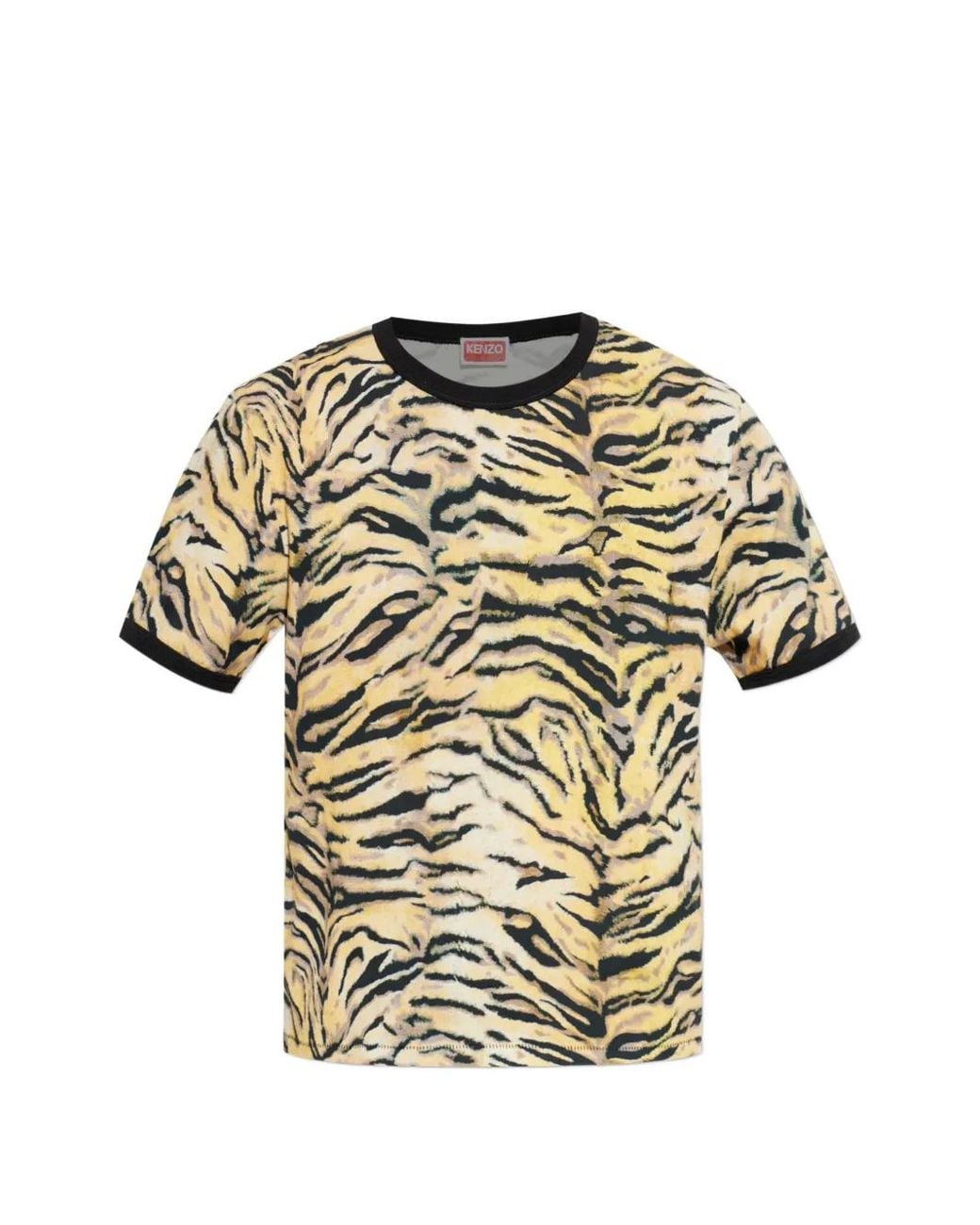 KENZO Natural Tiger-Print T-Shirt for men