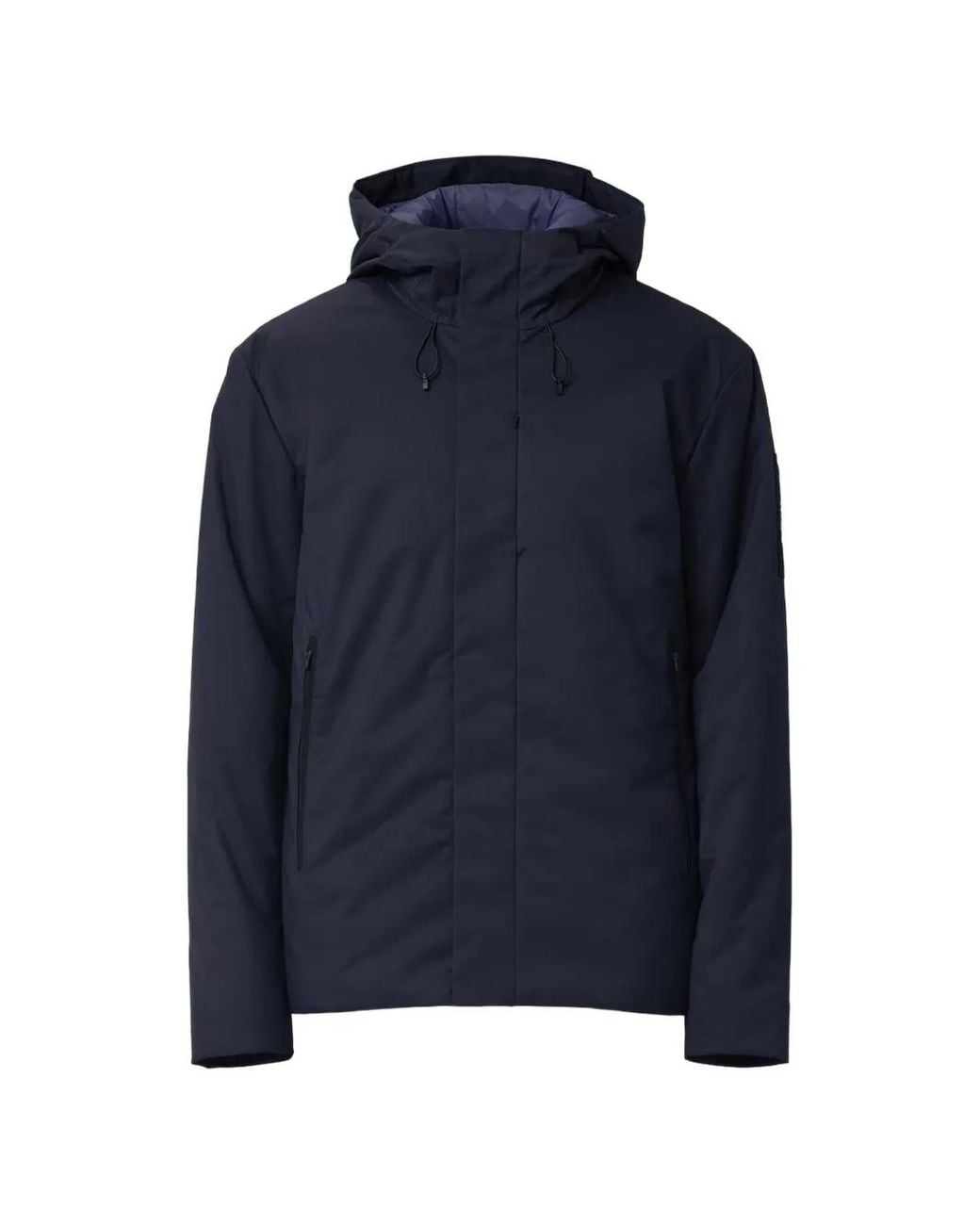 EA7 Blue Hooded Logo-Patch Jacket for men