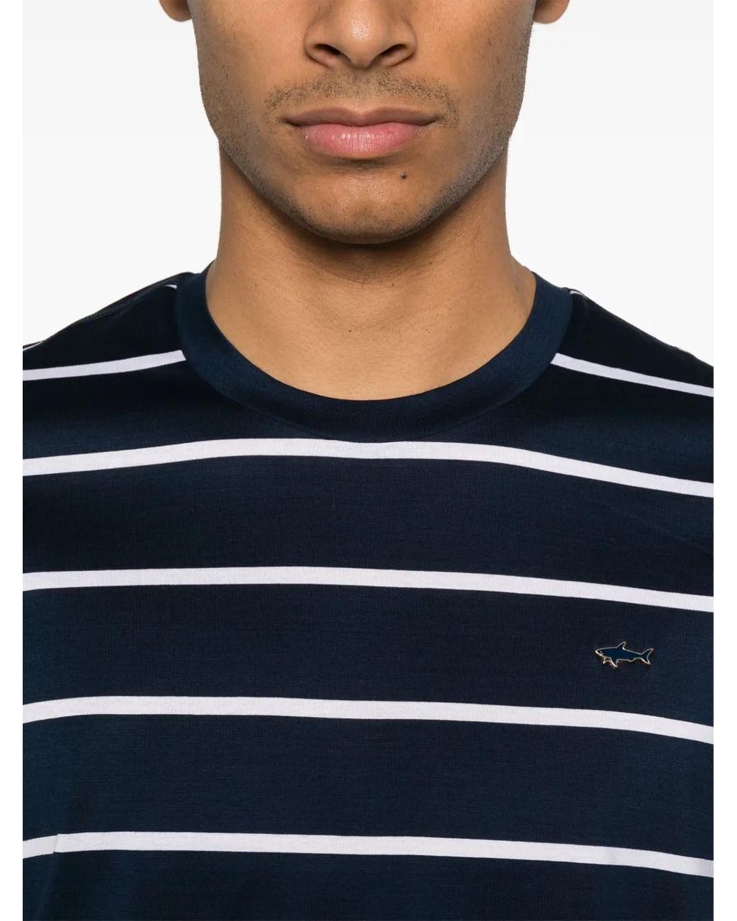 Paul & Shark Blue Striped T-Shirt for men