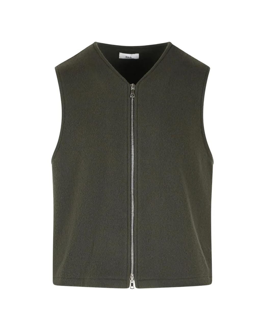 Rier Green Zip-Up Wool Vest