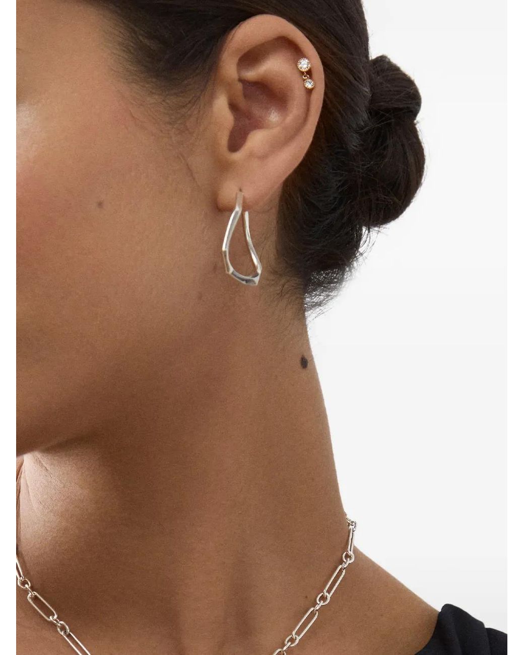 Dinny Hall White Thalassa Medium Hoop Earrings