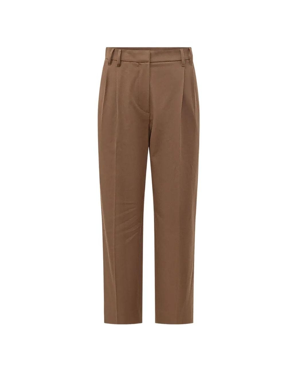Brunello Cucinelli Brown Pleated Tapered Trousers