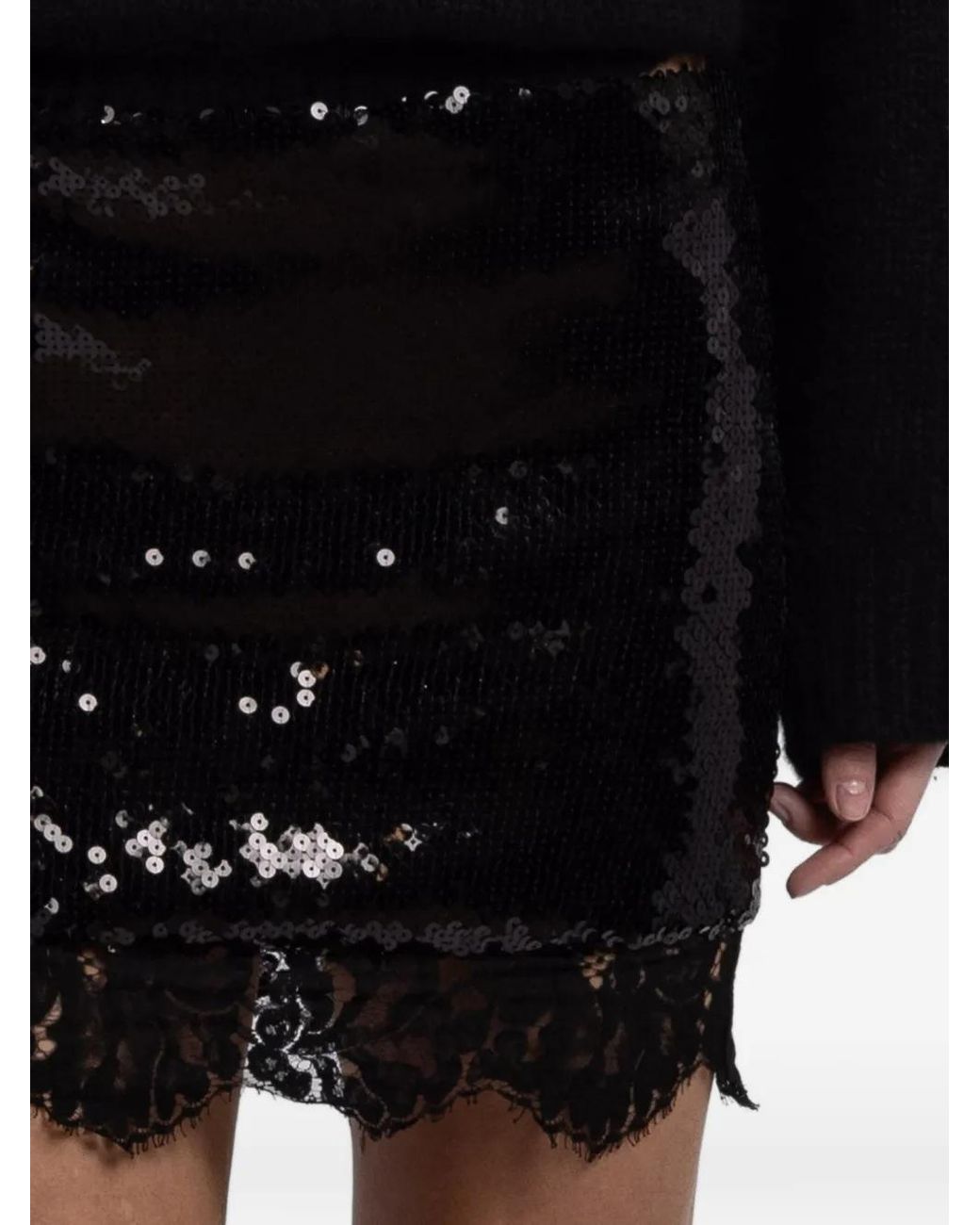 Franchise Black Jenny Lace Mini Skirt