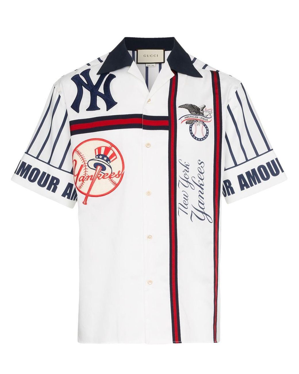 Chemise ample à patch NY Yankees Gucci pour homme en coloris Bleu | Lyst