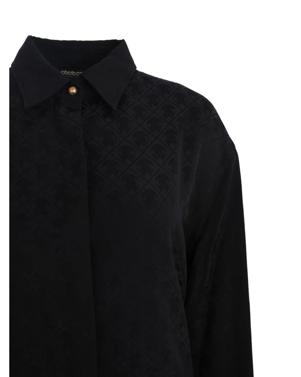 Roberto Cavalli Blue Chemise À Motif En Jacquard