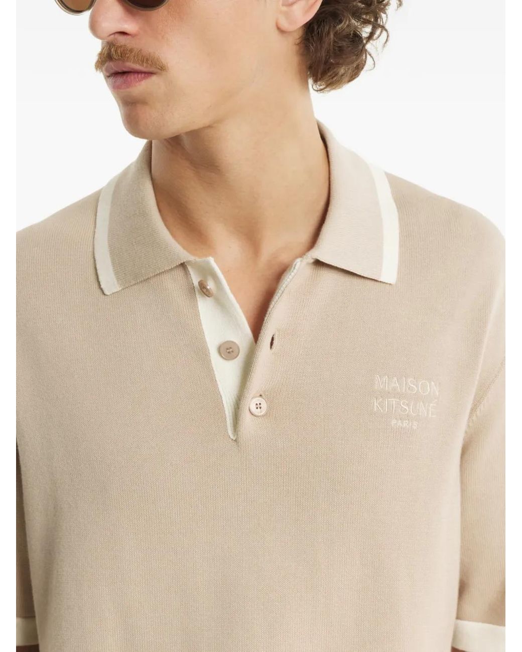 Maison Kitsuné Natural Comfort Knit Polo for men