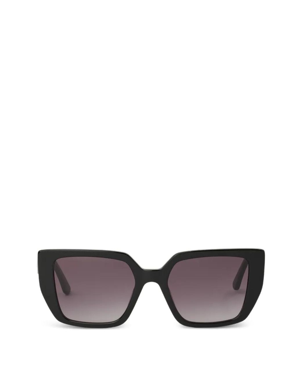 Karl Lagerfeld Gray Glam Autograph Logo Square-Frame Sunglasses