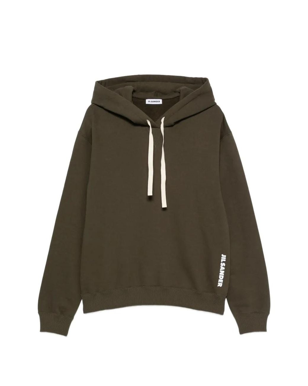Jil Sander Green Hoodie À Logo Imprimé for men