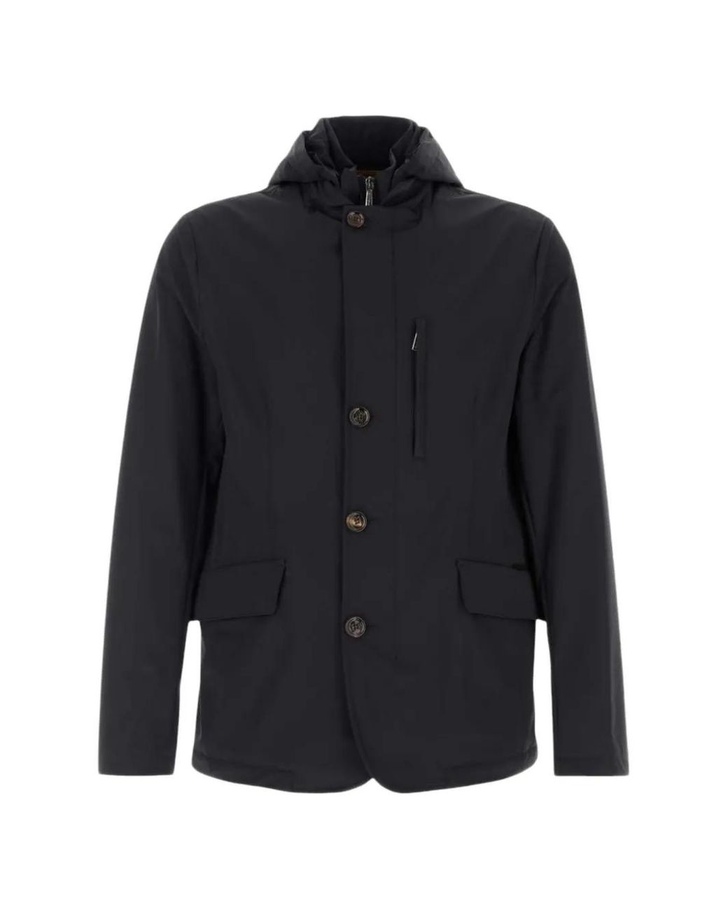 Moorer Blue Vermont Hooded Jacket for men