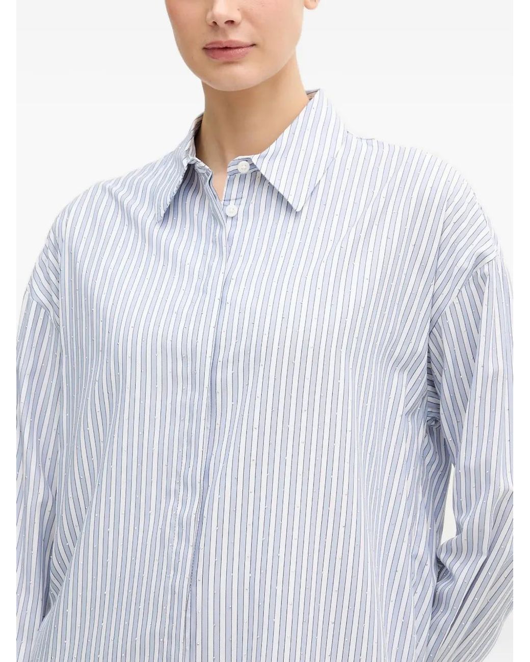 Joseph Ribkoff Blue Striped Buttoned Shirt