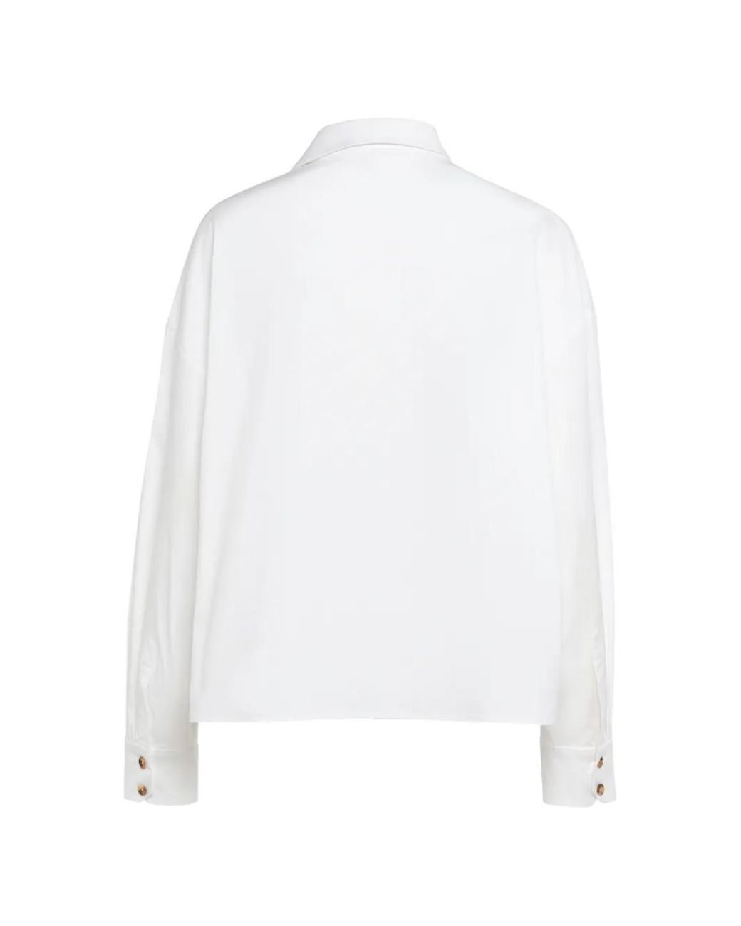 A.W.A.K.E. MODE White Button-Embellishment Blouse