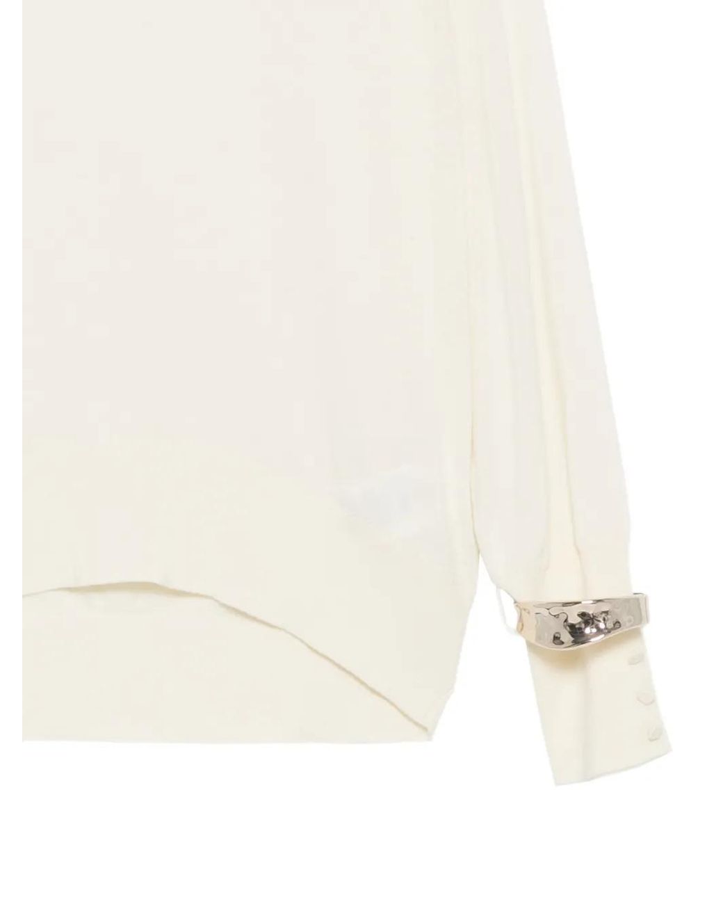 Liu Jo White Button-Cuff Sweater